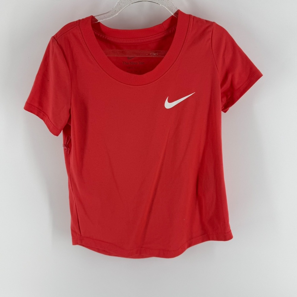 Nike Dri Fit Legend Tee Shirt Womens XS University Red Swoosh‎ Logo Tennis Top